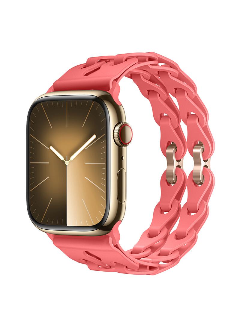 Y&D For Apple 42/44/45/49mm Fashion Hollow Silicone Bracelet Strap - Image 2