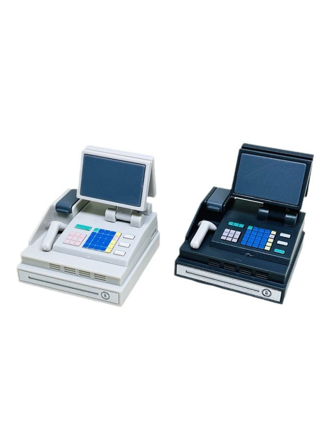 null - Doll House Miniature Mini Cash Register POS Machine Credit Card Machine Supermarket Scene Model Props Play House Toys-Color:Black Card Swipe Machine Set (you Need Diy Assembly By Yourself) - Image 1