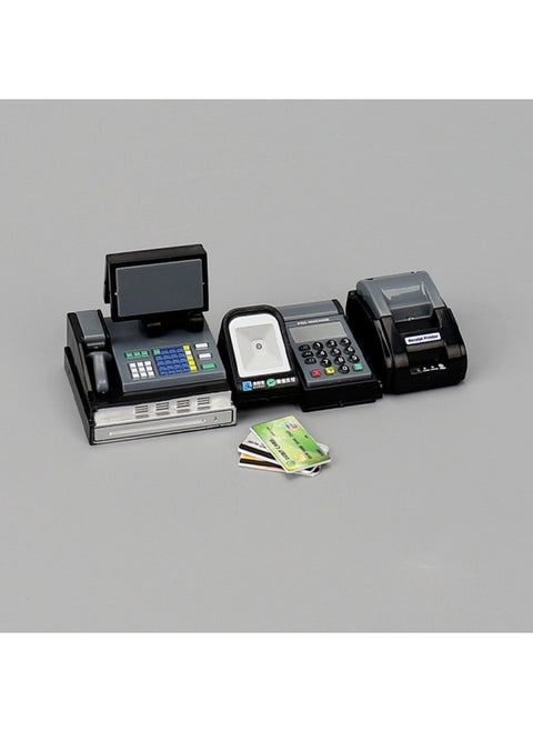 Doll House Miniature Mini Cash Register POS Machine Credit Card Machine Supermarket Scene Model Props Play House Toys-Color:Black Card Swipe Machine Set (you Need Diy Assembly By Yourself)