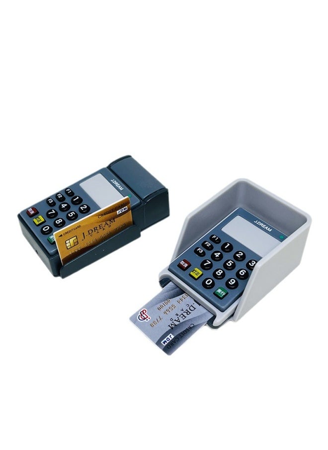 null - Doll House Miniature Mini Cash Register POS Machine Credit Card Machine Supermarket Scene Model Props Play House Toys-Color:Black Card Swipe Machine Set (you Need Diy Assembly By Yourself) - Image 1