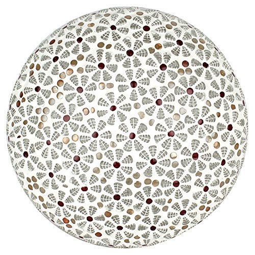 Earthenmetal Glass Mosaic Ceiling Lamp - Rooftop Living & Home Decoration, Red & White (Bulb Not Included); Handcrafted in India (Pack of 1) - Image 3