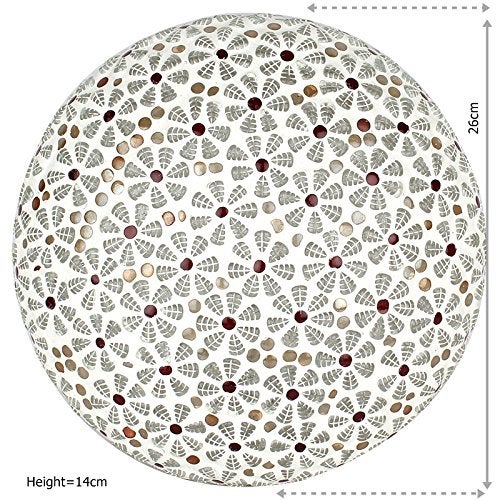 Earthenmetal Glass Mosaic Ceiling Lamp - Rooftop Living & Home Decoration, Red & White (Bulb Not Included); Handcrafted in India (Pack of 1) - Image 5