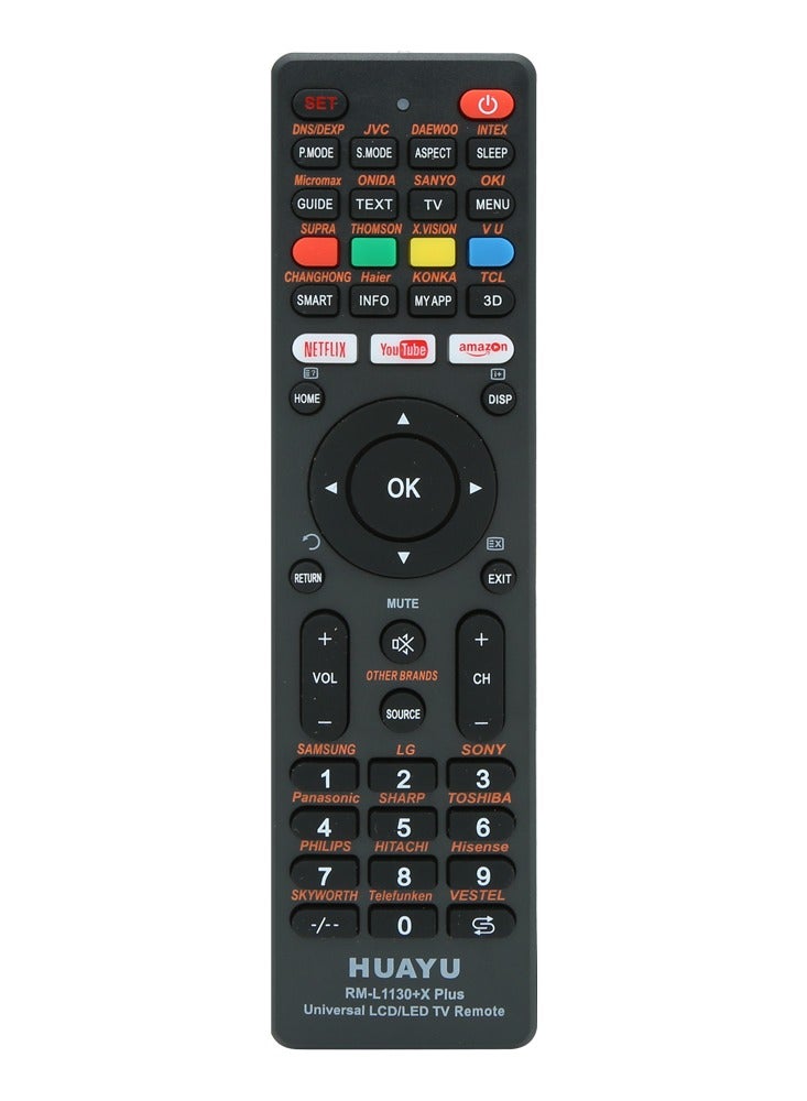 ريبنيو Kl RM-L1130+X Plus جهاز تحكم عن بعد للتلفزيون LCD LED العالمي باللون الأسود - Image 1