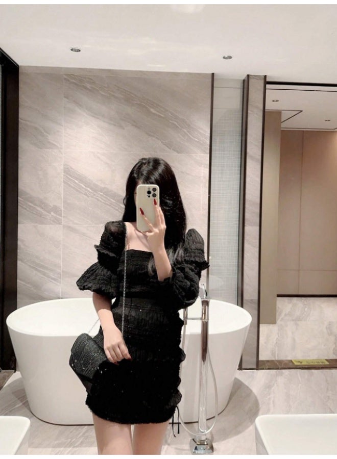 Luxury Elegant Moonlight Evening Bag - Soft Cashmere Sparkling Beaded Clutch with Chain Strap & Pleated Detail - Perfect for Women, Brides at Parties, Weddings & Formal Events - Image 5