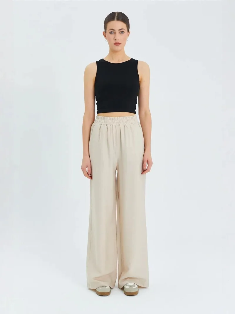 MixRay Mixray Soft Touch High Waist Wide Leg Pants