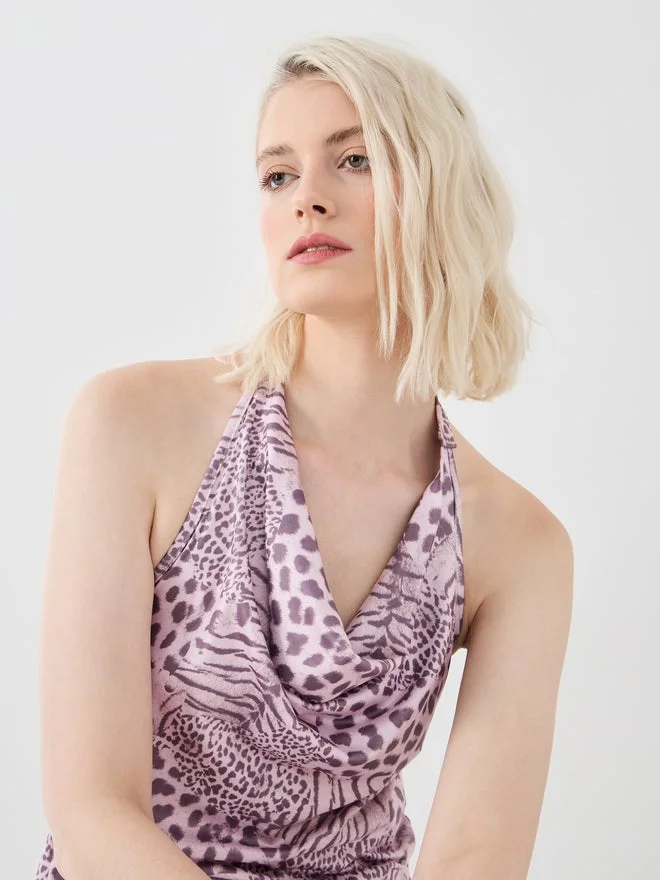 Take Two Take Two Printed Halter Neck Sleeveless Top