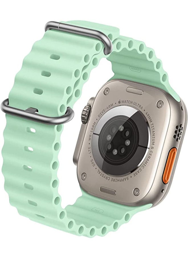 SHOPI - Newest Silicone Ocean Watch Band For Apple Watch Series 8 7 6 5 4 3 2 1 SE Compatible With Apple Watch Band 42mm 44mm 45mm 49mm Replacement Women Mens, Sport  slides Strap for iWatch Ultra - Image 1