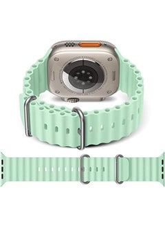Newest Silicone Ocean Watch Band For Apple Watch Series 8 7 6 5 4 3 2 1 SE Compatible With Apple Watch Band 42mm 44mm 45mm 49mm Replacement Women Mens, Sport  slides Strap for iWatch Ultra