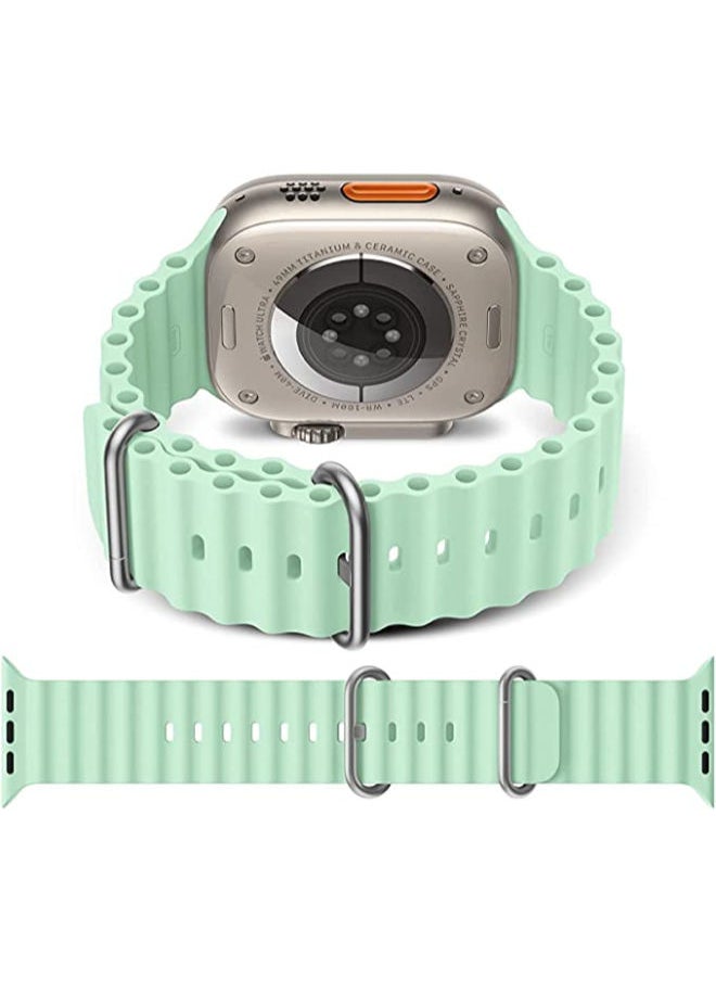 SHOPI - Newest Silicone Ocean Watch Band For Apple Watch Series 8 7 6 5 4 3 2 1 SE Compatible With Apple Watch Band 42mm 44mm 45mm 49mm Replacement Women Mens, Sport  slides Strap for iWatch Ultra - Image 1