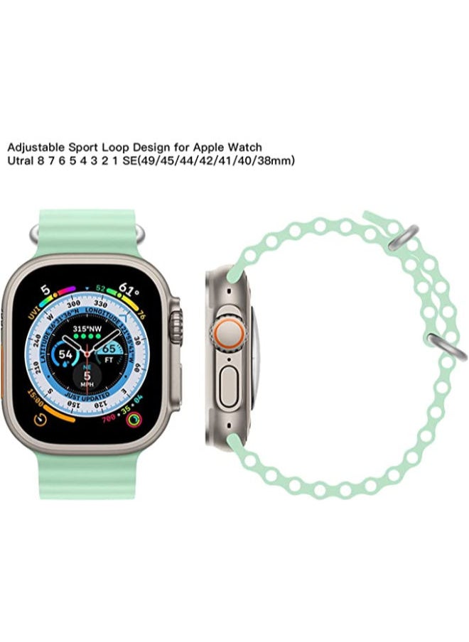 SHOPI - Newest Silicone Ocean Watch Band For Apple Watch Series 8 7 6 5 4 3 2 1 SE Compatible With Apple Watch Band 42mm 44mm 45mm 49mm Replacement Women Mens, Sport  slides Strap for iWatch Ultra - Image 1