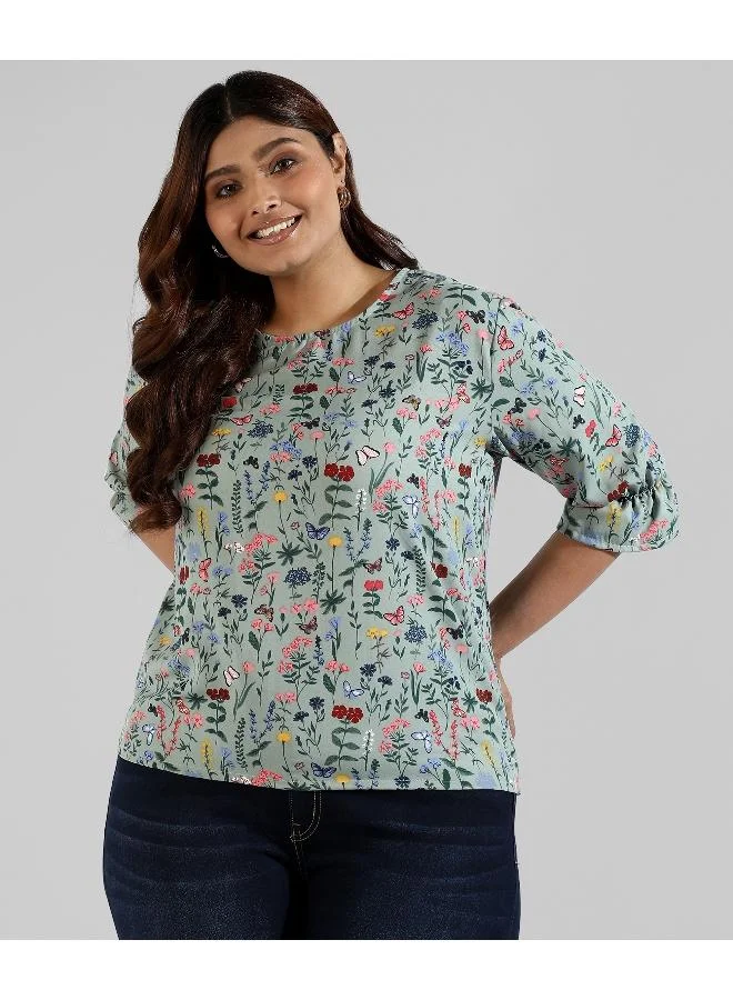 Instafab Plus Instafab Plus Women Floral Design Casual Top