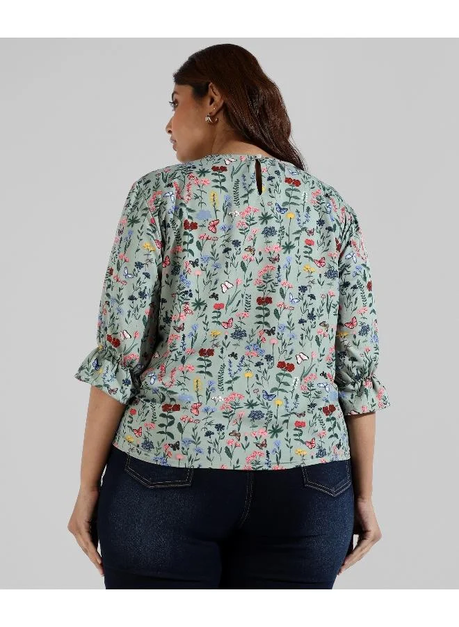 Instafab Plus Instafab Plus Women Floral Design Casual Top
