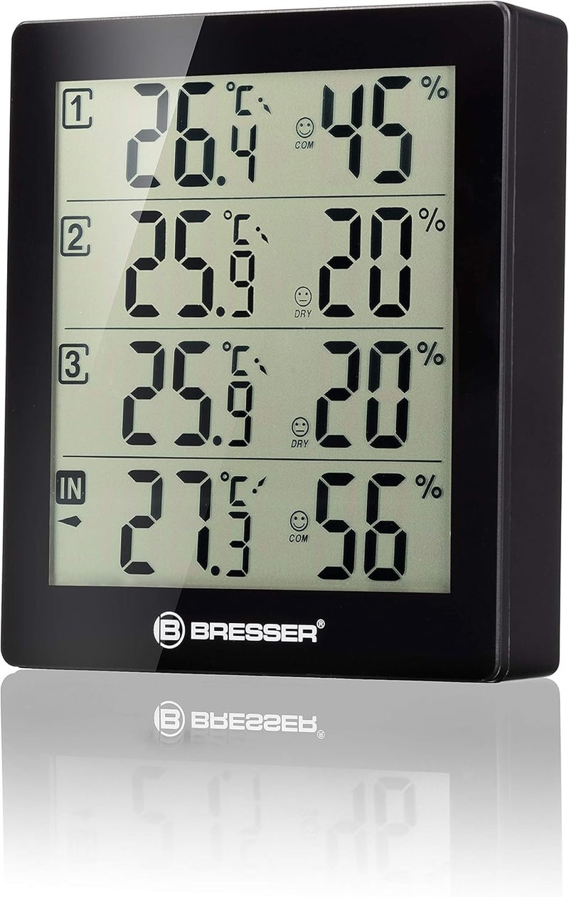 BRESSER Temperature Station Weather Station Temeo Quadro Thermometer/Hygrometer Universal design - Image 3
