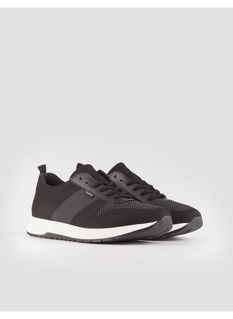 Cabani Knitwear Black Lace-Up Men's Sports Shoes