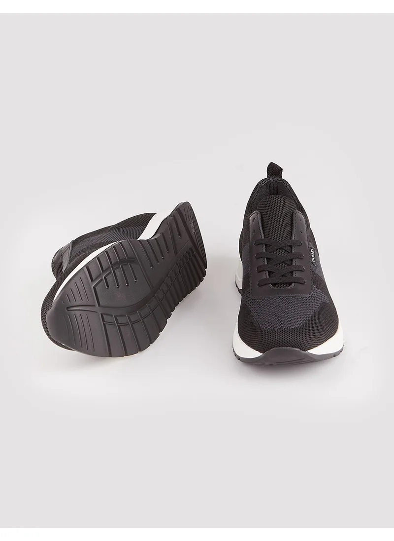 Cabani Knitwear Black Lace-Up Men's Sports Shoes