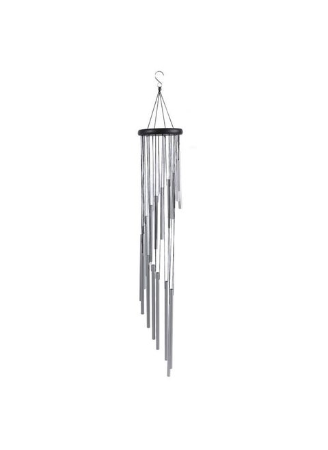 35 Inch Wind Chimes 18 Aluminum Tubes Wind Chimes Decoration 360 Degree Rotating Hanging Wind Chimes for Indoors Outdoors Silver