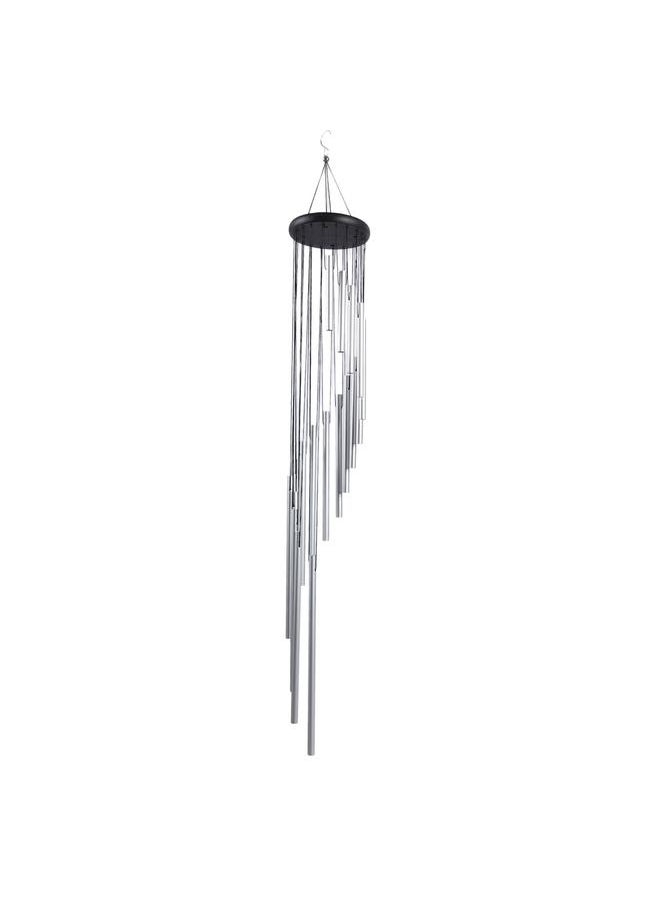 35 Inch Wind Chimes 18 Aluminum Tubes Wind Chimes Decoration 360 Degree Rotating Hanging Wind Chimes for Indoors Outdoors Silver