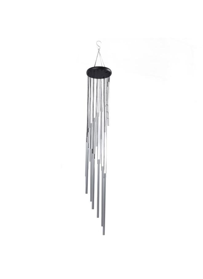35 Inch Wind Chimes 18 Aluminum Tubes Wind Chimes Decoration 360 Degree Rotating Hanging Wind Chimes for Indoors Outdoors Silver