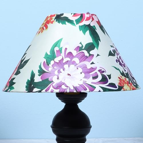tu casa Urban Radiance Table Lamp | Black Metal Base | Carnation Print Satin Shade | Bedside Decorative Lamp for Bedroom Living Room Office Study | Home Décor & Gifting - Image 4