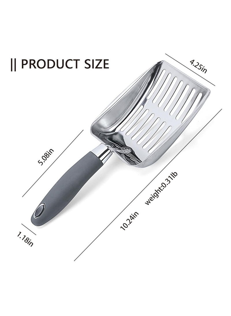 Generic - Stainless Steel Cat Litter Scoop, Cat Litter Shovel, Durable and Heavy Duty Kitty Litter Scoop, Comfy Sifting, for Kitty Litter Box - Image 1