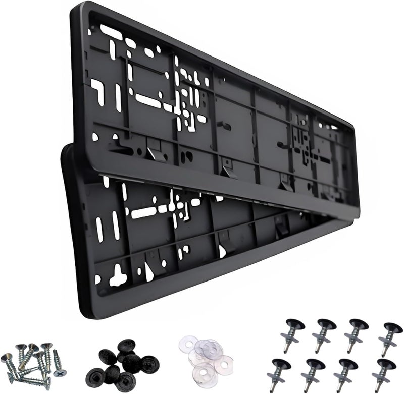 ETAVA Car License Plate Frame (Car Number plate) Holder with 8-Piece Screw Set (53x13 cm) - Universal Fit for All Emirates UAE Dubai, Abu Dhabi, Sharjah, Ajman, Fujairah, Ras Al Khaimah - Image 1