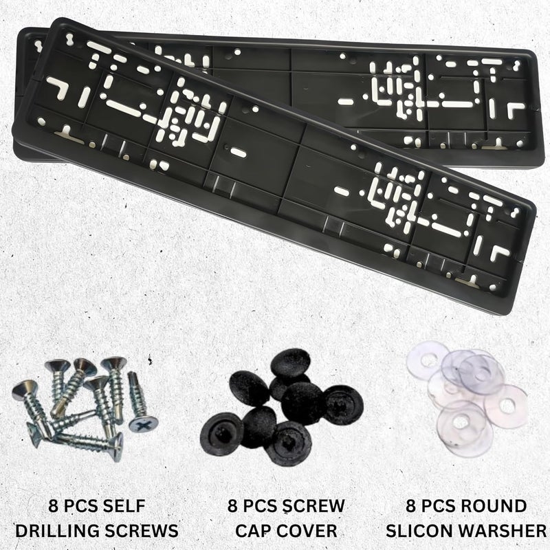 ETAVA Car License Plate Frame (Car Number plate) Holder with 8-Piece Screw Set (53x13 cm) - Universal Fit for All Emirates UAE Dubai, Abu Dhabi, Sharjah, Ajman, Fujairah, Ras Al Khaimah - Image 4