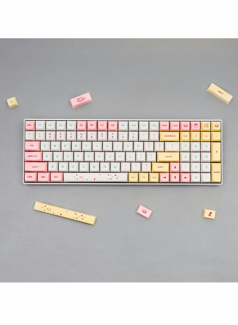 PBT Keycaps 131 Key XDA Profile DYE,SUB Macaron Theme Keycap for Mechanical Gaming Keyboard Compatible with Cherry MX Switch