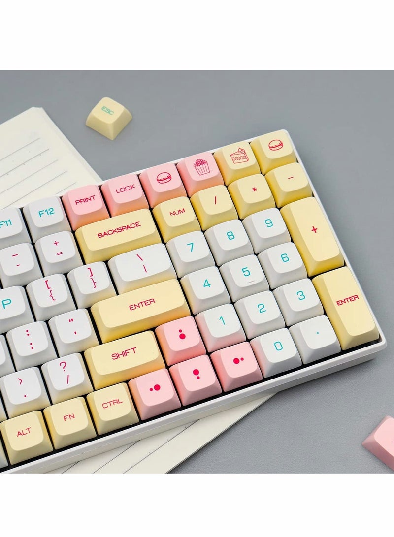 PBT Keycaps 131 Key XDA Profile DYE,SUB Macaron Theme Keycap for Mechanical Gaming Keyboard Compatible with Cherry MX Switch