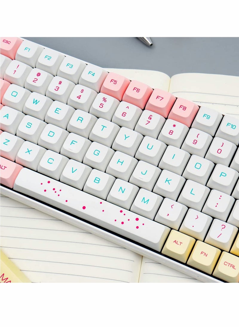 PBT Keycaps 131 Key XDA Profile DYE,SUB Macaron Theme Keycap for Mechanical Gaming Keyboard Compatible with Cherry MX Switch