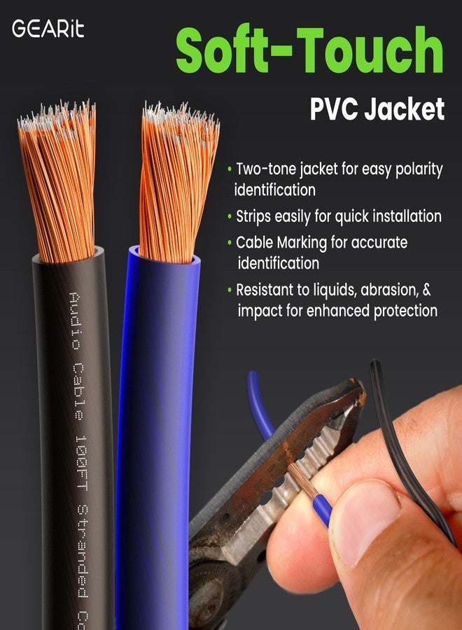 GearIT 14 Gauge 2 x 2.5mm Speaker Wire Cca Cable (30.4 Meters - Black Blue) - Image 2