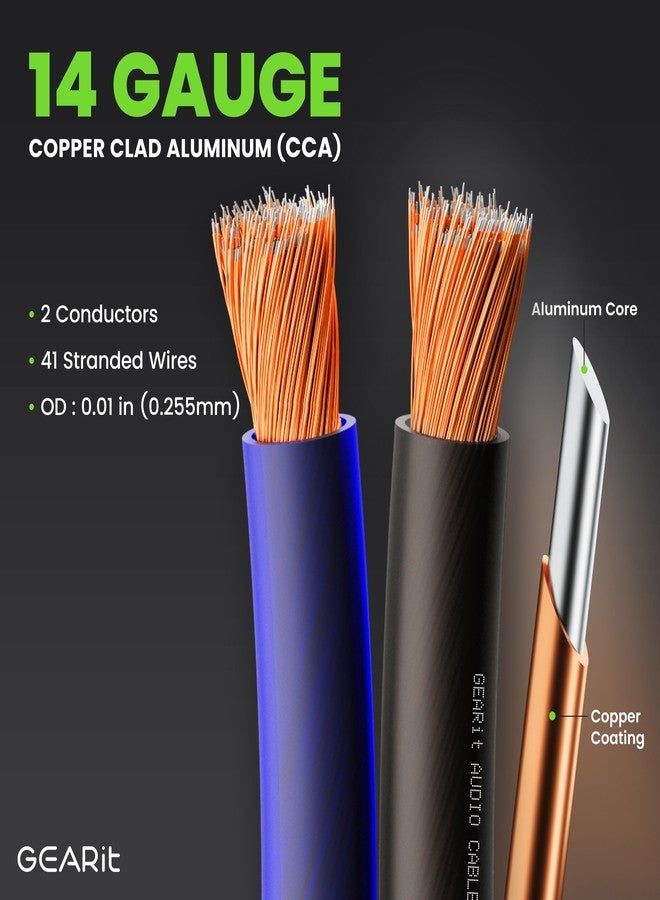 GearIT 14 Gauge 2 x 2.5mm Speaker Wire Cca Cable (30.4 Meters - Black Blue) - Image 3