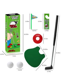 spa luxetique 1Set Bathroom Funny Golf Toilet Time Mini Game Play Putter Novelty Gag Gift Mat Men Toy  - Image 3