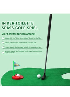 spa luxetique 1Set Bathroom Funny Golf Toilet Time Mini Game Play Putter Novelty Gag Gift Mat Men Toy  - Image 4