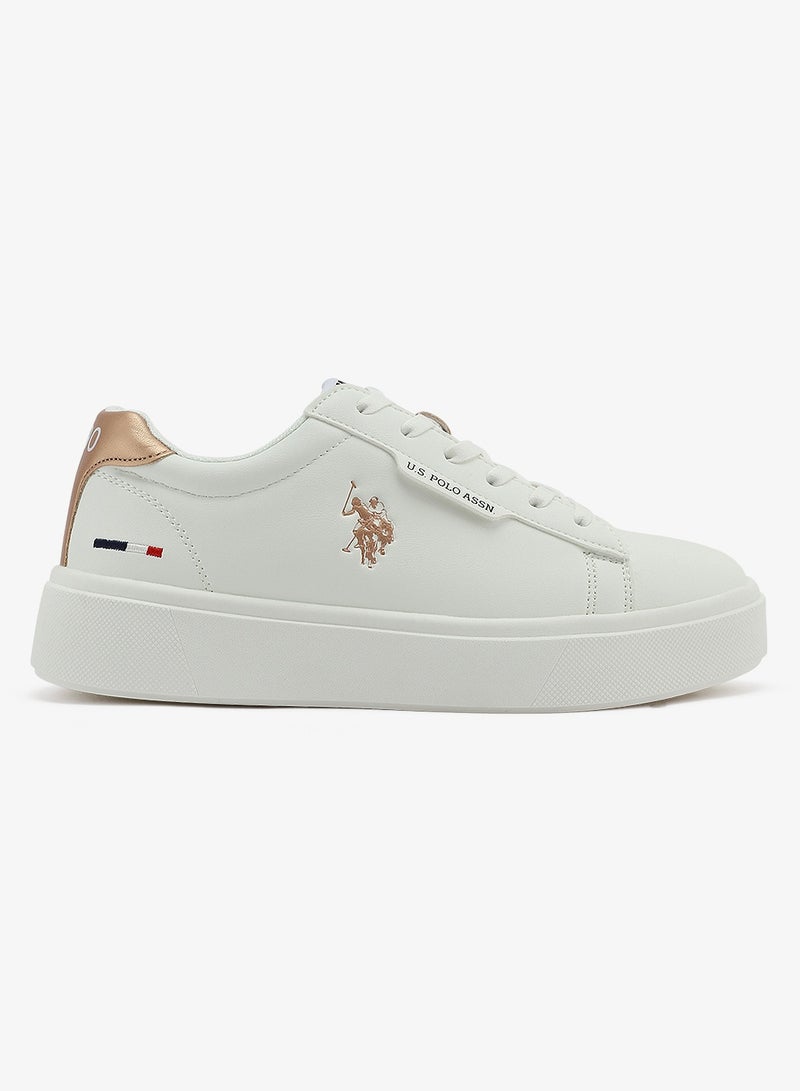U.S. Polo Assn. Women's White Low-Top Sneakers - Stylish Lace-Up Design Shoes, Perfect for Casual Outings - Image 2