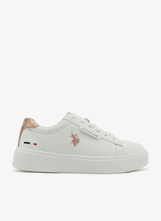 U.S. Polo Assn. Women's White Low-Top Sneakers - Stylish Lace-Up Design Shoes, Perfect for Casual Outings - Image 1