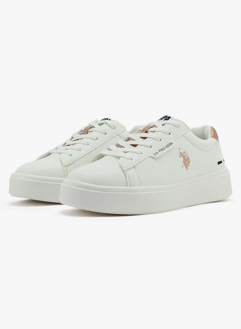 U.S. Polo Assn. Women's White Low-Top Sneakers - Stylish Lace-Up Design Shoes, Perfect for Casual Outings - Image 5
