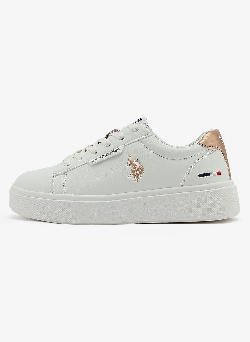 U.S. Polo Assn. Women's White Low-Top Sneakers - Stylish Lace-Up Design Shoes, Perfect for Casual Outings - Image 3