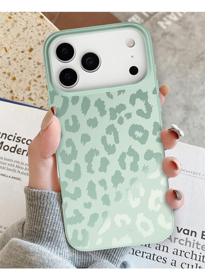iPhone 17 Pro Max Case with Matte Fog Leopard Cheetah Print Design, Cute Magnetic Phone Cover for Women Girls, Blue Neutral Aesthetic, Slim Shockproof Bumper - Image 3