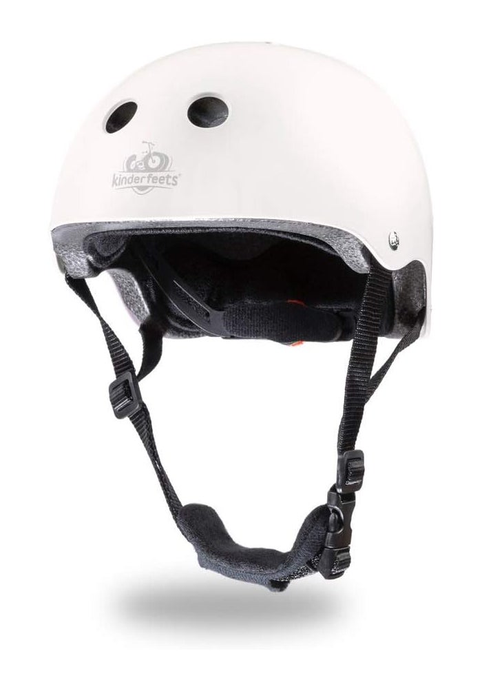 Kinderfeets Adjustable Toddler Bike Helmet - Matte White - Image 1