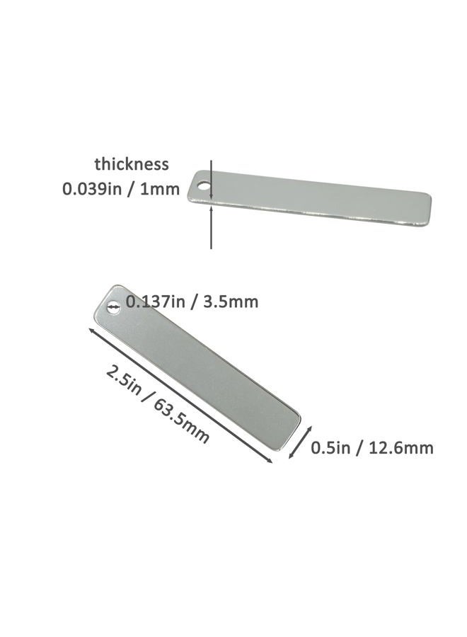 StayMax Metal Engraving Blanks Stamping Blanks Stainless Steel Rectangle Blank Tags 2.5x0.5Inch 25 PCS - Image 2
