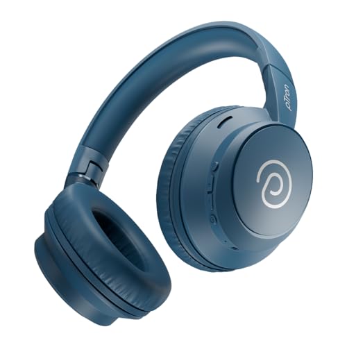 pTron Studio Evo 70hrs Playtime Wireless Over Ear Headphones w/HD Mic, Dual Device Pairing, Low-Latency Game/Movie/Music Modes, Punchy Bass, BT5.3, Voice Assistant & Type-C Fast Charging (Blue) - Image 1