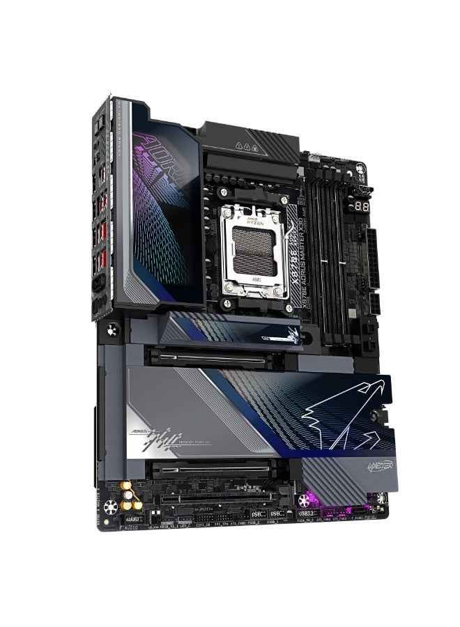 جيجابايت لوحة أم X870E AORUS MASTER X3D – مقبس AMD AM5، شريحة X870E، دعم Ryzen 7000/8000/X3D، ذاكرة DDR5 EXPO، PCIe 5.0، 5× فتحات M.2، LAN بسرعة 10GbE + 5GbE، Wi-Fi 7، USB4 Type-C، VRM متقدم وتبريد، RGB Fusion | 9MX87EMX-00-G10 - Image 4