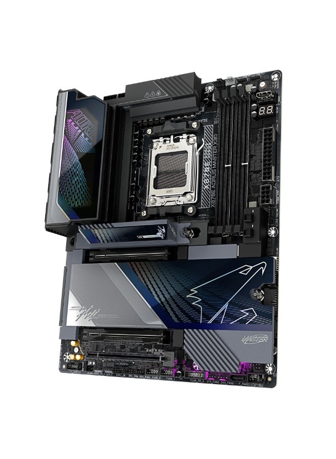 جيجابايت لوحة أم X870E AORUS MASTER X3D – مقبس AMD AM5، شريحة X870E، دعم Ryzen 7000/8000/X3D، ذاكرة DDR5 EXPO، PCIe 5.0، 5× فتحات M.2، LAN بسرعة 10GbE + 5GbE، Wi-Fi 7، USB4 Type-C، VRM متقدم وتبريد، RGB Fusion | 9MX87EMX-00-G10 - Image 5