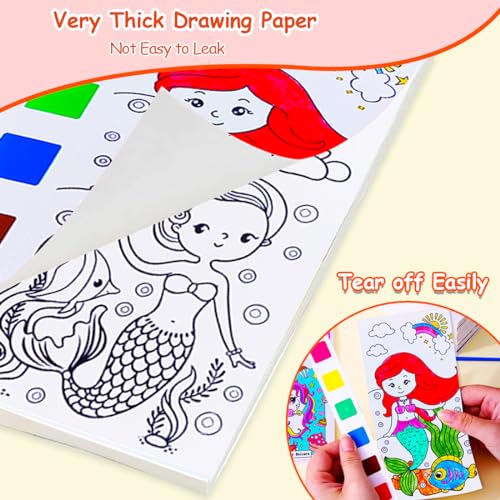 JUNQIU US JUNQIU 4Pack Paint with Water Books for Kids, Watercolor Painting Coloring Books for Toddlers, Magic Paint Set for Kids, Art Craft Kits Easter Basket Stuffers For Girls Boys - Image 5