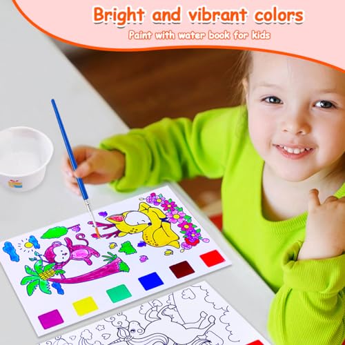 JUNQIU US JUNQIU 4Pack Paint with Water Books for Kids, Watercolor Painting Coloring Books for Toddlers, Magic Paint Set for Kids, Art Craft Kits Easter Basket Stuffers For Girls Boys - Image 3