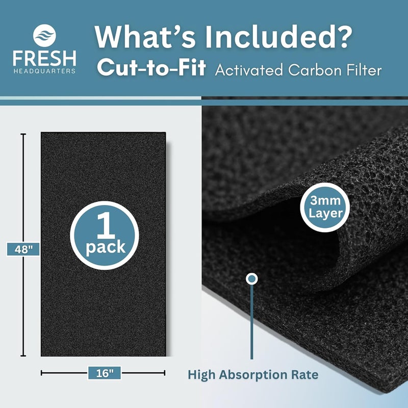 Tommy At Home Cut to Fit Activated Carbon Filter Roll for Air Purifiers and HVAC Systems - Image 2