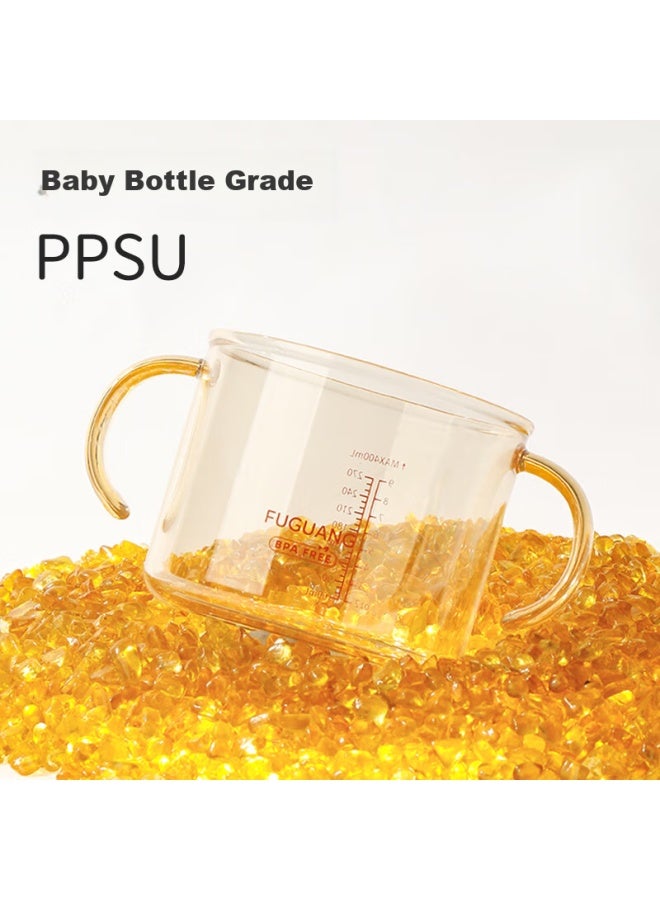Fga Fuguang Children's Milk Cup With Handle And Scale, Direct Drinking Water Bottle For Babies, Ppsu Straw Cup For Learning To Drink - Image 1