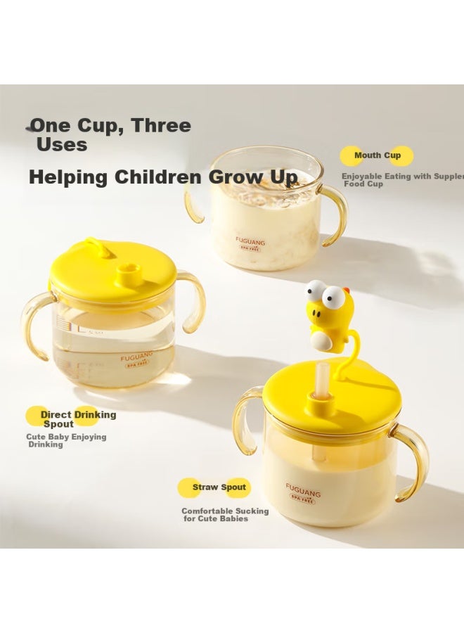 Fga Fuguang Children's Milk Cup With Handle And Scale, Direct Drinking Water Bottle For Babies, Ppsu Straw Cup For Learning To Drink - Image 2