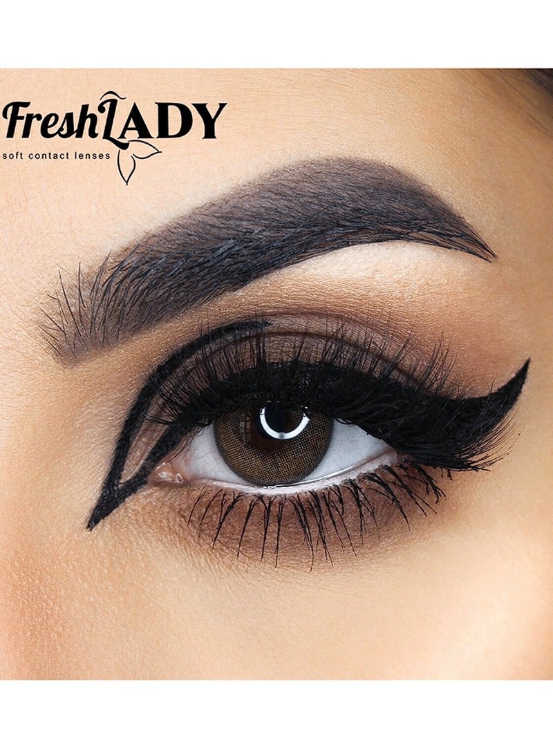 FRESH LADY Soft Contact Eye Lenses Light Gray-Malaktie - 1 Year Disposable - Image 1