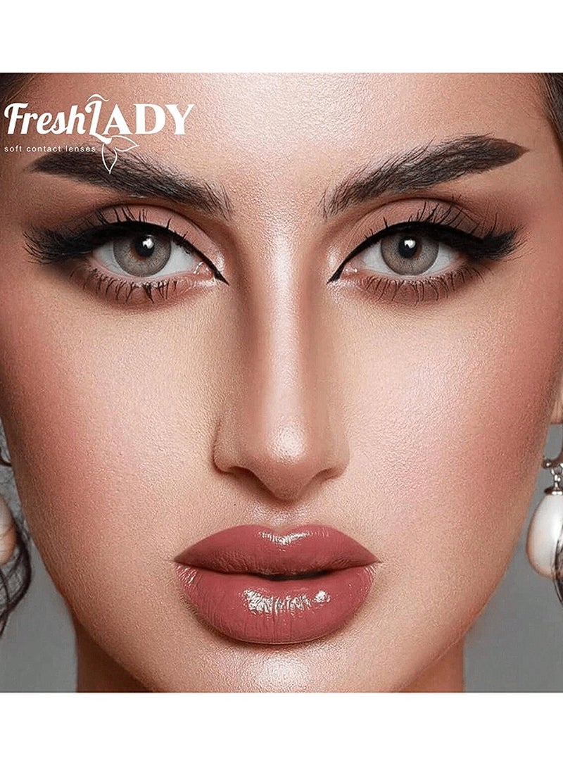 FRESH LADY Soft Contact Eye Lenses Light Gray-Malaktie - 1 Year Disposable - Image 4